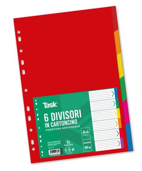 DIVISORI TOP QUALITY IN CARTONCINO A4 6PZ   11042
