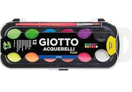 GIOTTO ACQUERELLI FLUO DA 12 COLORI CON PENNELLO 351400