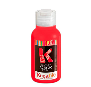 TEMPERA ACRILICA LUCIDA ROSSO CARMINIO 100ML KREABLE  0902.010