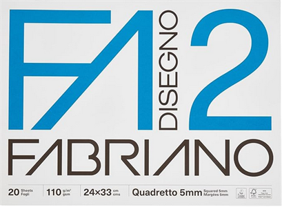 FABRIANO ALBUM DISEGNO F2 LISCIO QUADRETTATO 20FF 5MM  4204310