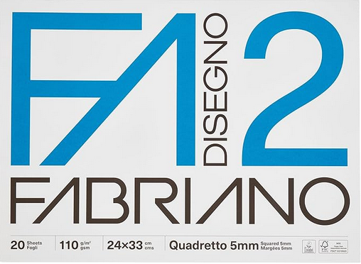 FABRIANO ALBUM DISEGNO F2 LISCIO QUADRETTATO 20FF 5MM  4204310