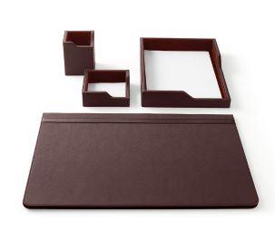 SERVIZIO SCRITTOIO 4PZ SIMILPELLE MARRONE 50X35CM INTEMPO 4204OF33